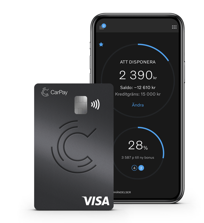 CarPaykort och CarPayapp. Illustration.